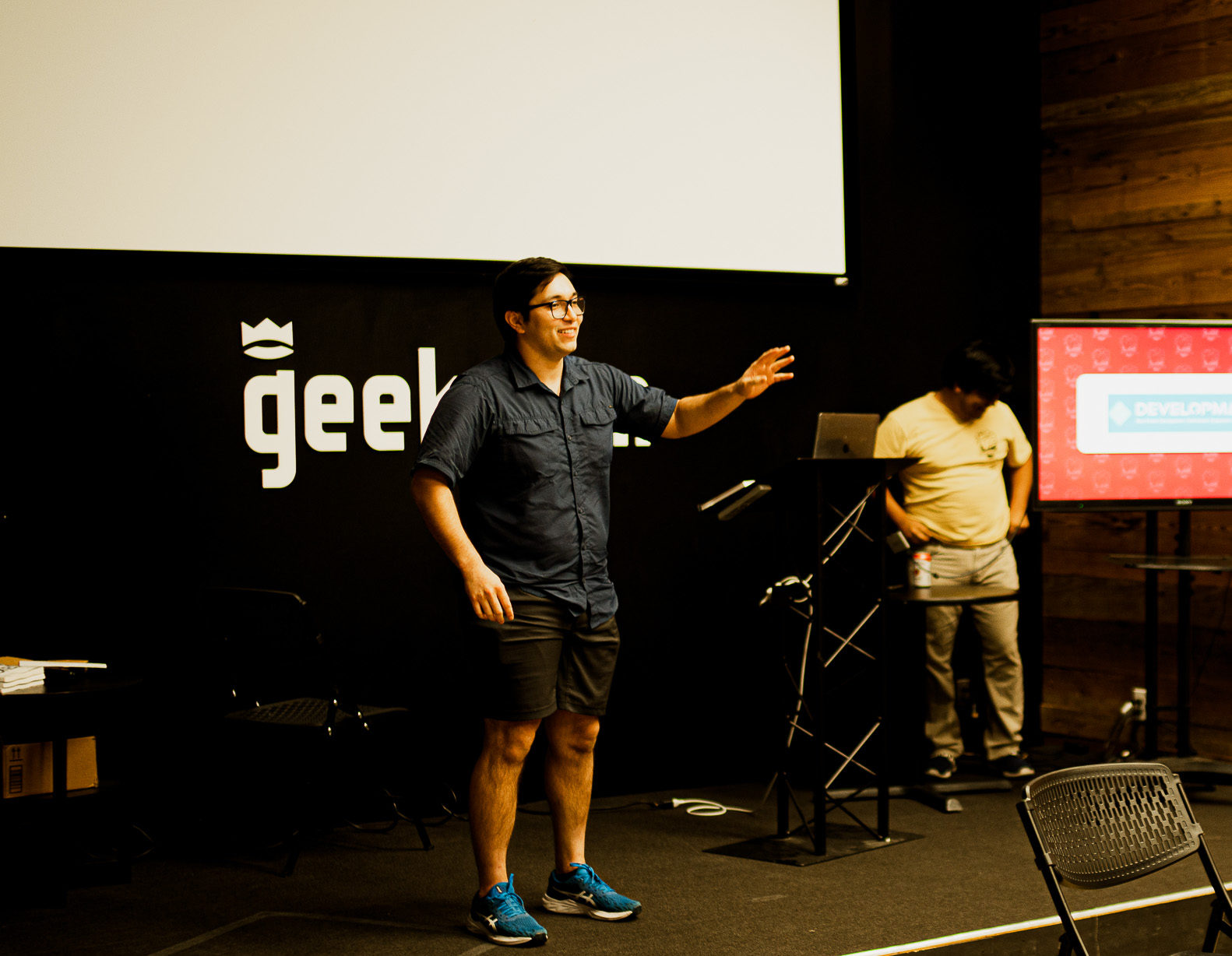 Christian Garcia works on his pitch at Geekdom, courtesy photo